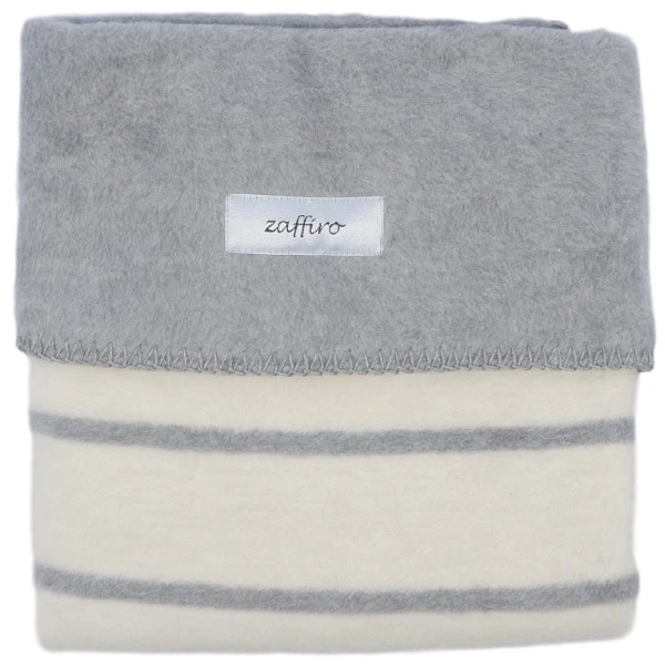 Zaffiro Grijs & Ecru Gestreept 100 X 150 Cm Ledikantdeken 15366 4 Zaffiro Grijs & Ecru Gestreept 100 X 150 Cm Ledikantdeken 15366 - Afbeelding 2