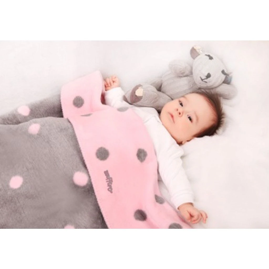 Zaffiro Grijs & Roze Gestipt 75 X 100 Cm Wiegdeken 15069 5 Zaffiro Grijs & Roze Gestipt 75 X 100 Cm Wiegdeken 15069 - Afbeelding 3