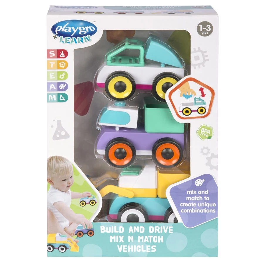 Playgro Build And Drive Mix N Match 3 Stuks Voertuigen P4088176 12 Playgro Build And Drive Mix N Match 3 Stuks Voertuigen P4088176 - Afbeelding 10