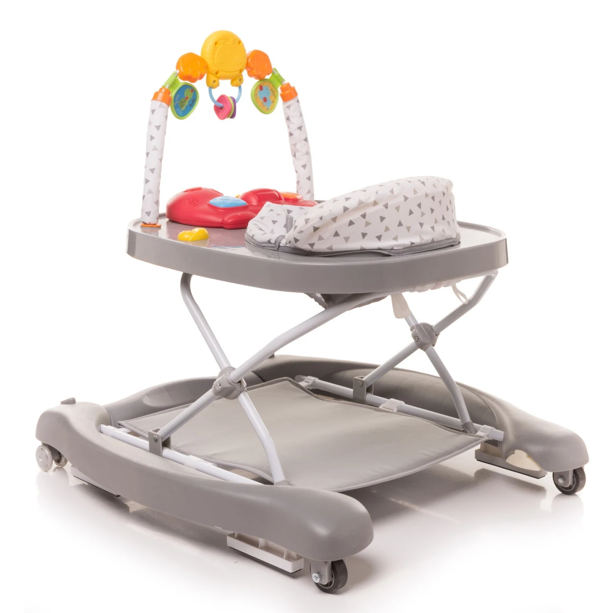 4Baby Swing'n Push Grey 3- In-1 Loopstoel Met Schommelfunctie - Afbeelding 3