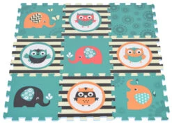 Cangaroo Olifant & Uil 9 Stuks Schuimrubberen Puzzelmat 3064