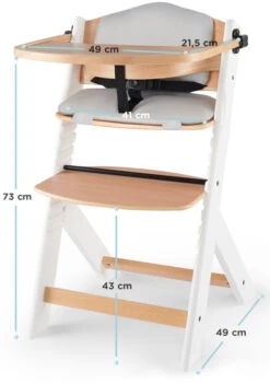 Kinderkraft Enock Wit/Naturel Houten Kinderstoel Met Zitverkleiner KHENOC0PWHT0000 -Baby Thuis Verkoop Kinderkraft Enock White Kinderstoel met Zitverkleiner KHENOC0PWHT0000 7