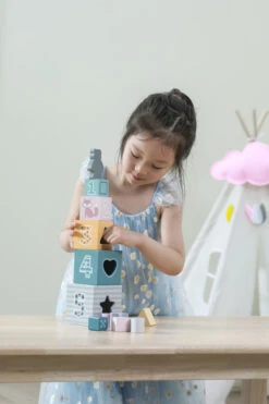 PolarB 2-in-1 Houten Stapelblokken En Vormenstoof 44016 -Baby Thuis Verkoop PolarB 2 in 1 Houten Stapelblokken en Vormenstoof 44016 9