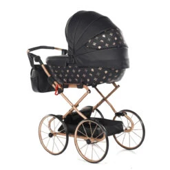 Tako Mini Imperial Vintage Black/Rose Poppen Kinderwagen Incl. Tas 04 -Baby Thuis Verkoop Tako Mini Imperial Vintage Black Rose Poppen Kinderwagen incl. Tas 04 2