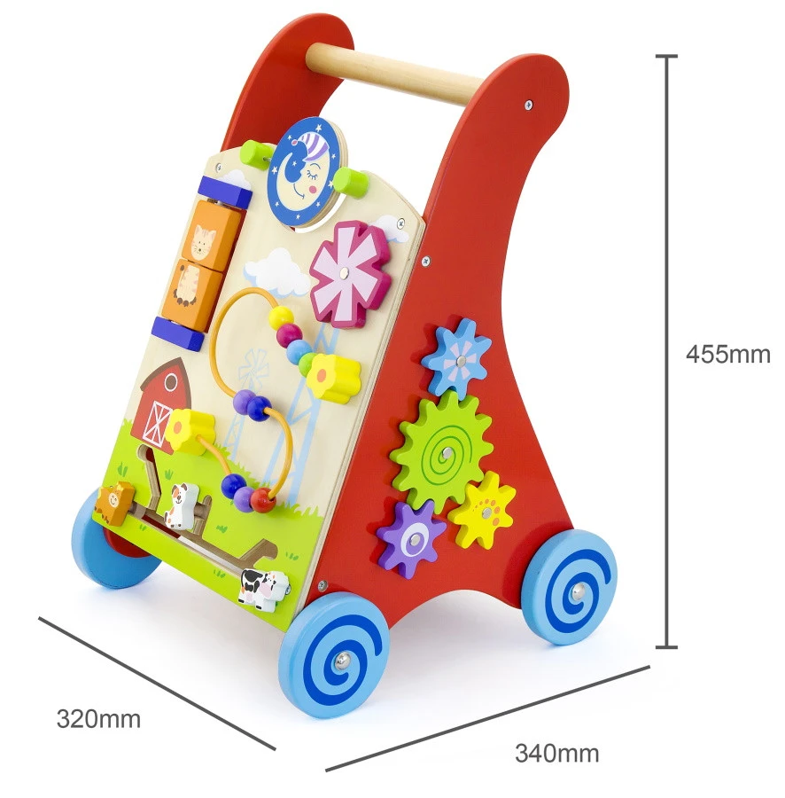 Viga Activity Walker Multicolor Houten Loopwagen 50950 5 Viga Activity Walker Multicolor Houten Loopwagen 50950 - Afbeelding 3