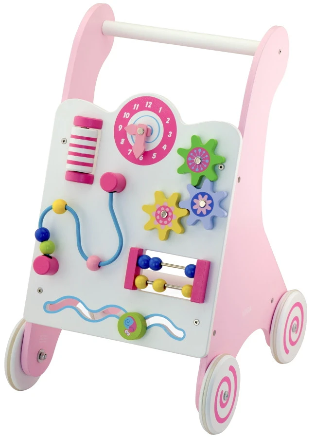 Viga Activity Walker Roze Houten Loopwagen 50178 3 Viga Activity Walker Roze Houten Loopwagen 50178