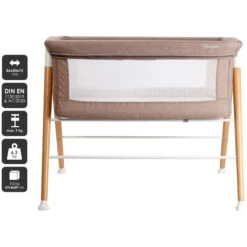 Babygo Goodnight Beige Wieg 4362 19 Babygo Goodnight Beige Wieg 4362 -Baby Thuis Verkoop babygo goodnight beige wieg aan bed 4362 1
