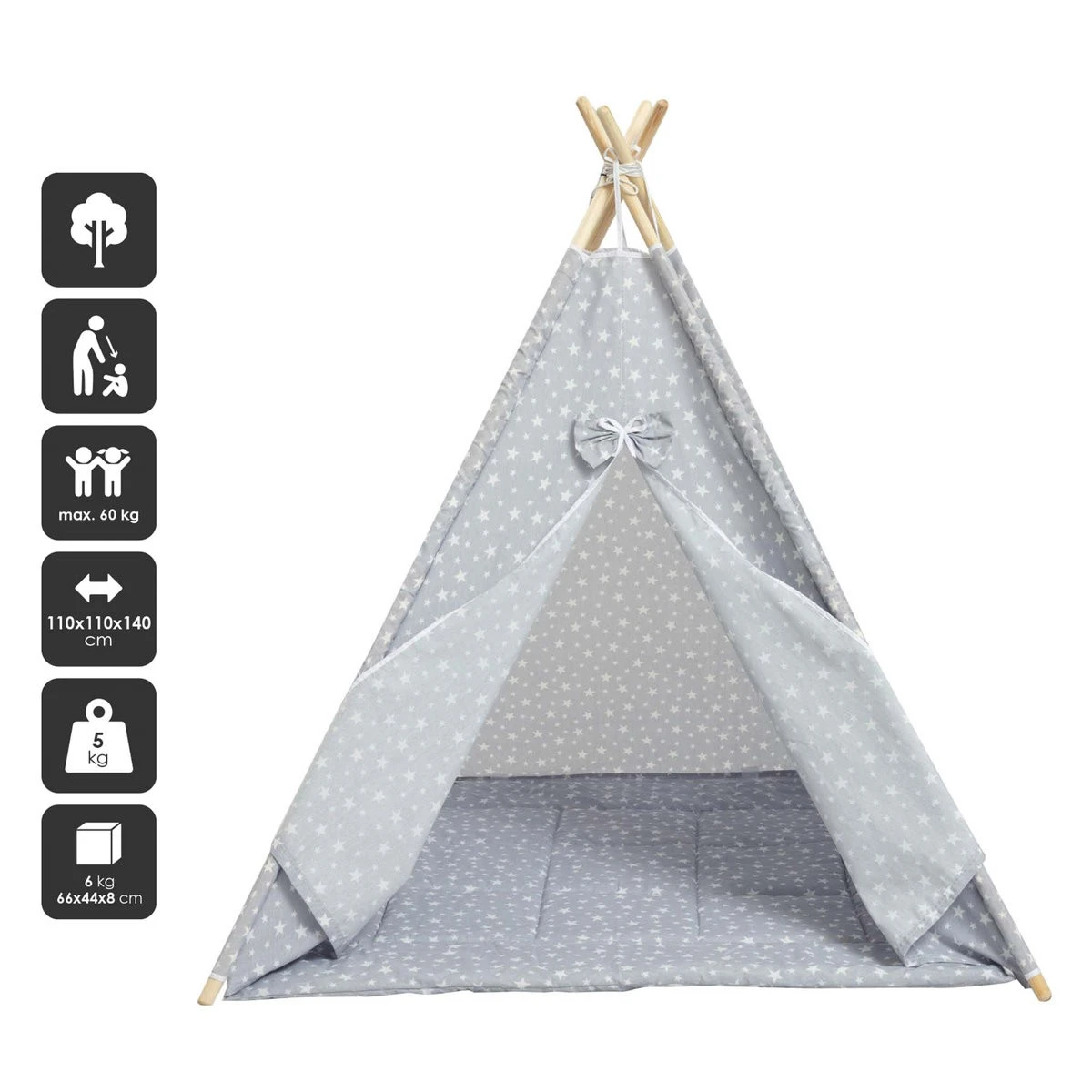 Babygo Grey Little Tippi Tent 9551 10 Babygo Grey Little Tippi Tent 9551 - Afbeelding 8