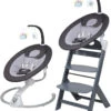 Babygo Homey Set Black/Grey Babyschommel En Kinderstoel 19012 -Baby Thuis Verkoop babygo homey set dark greygrey babyschommel en kinderstoel 19012 1