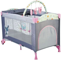 Babygo Sleepwell Pink Campingbed Met Bodemverhoger 4403 -Baby Thuis Verkoop babygo sleepwell pink campingbed met bodemverhoger 1