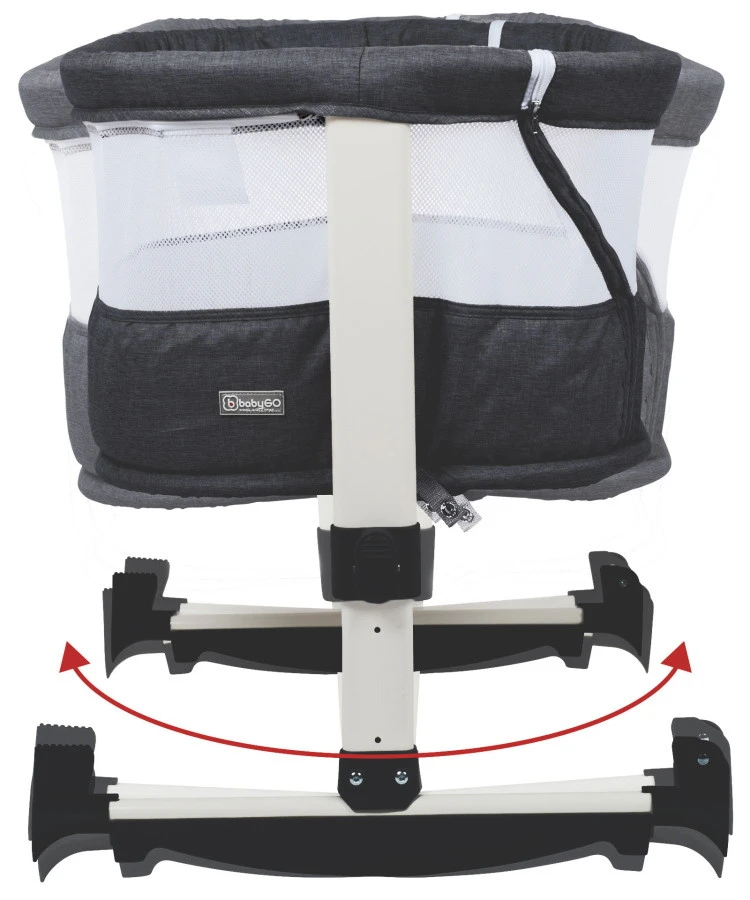 Babygo Vivaldi Dark Grey Wieg Aan Bed 4653 7 Babygo Vivaldi Dark Grey Wieg Aan Bed 4653 - Afbeelding 5