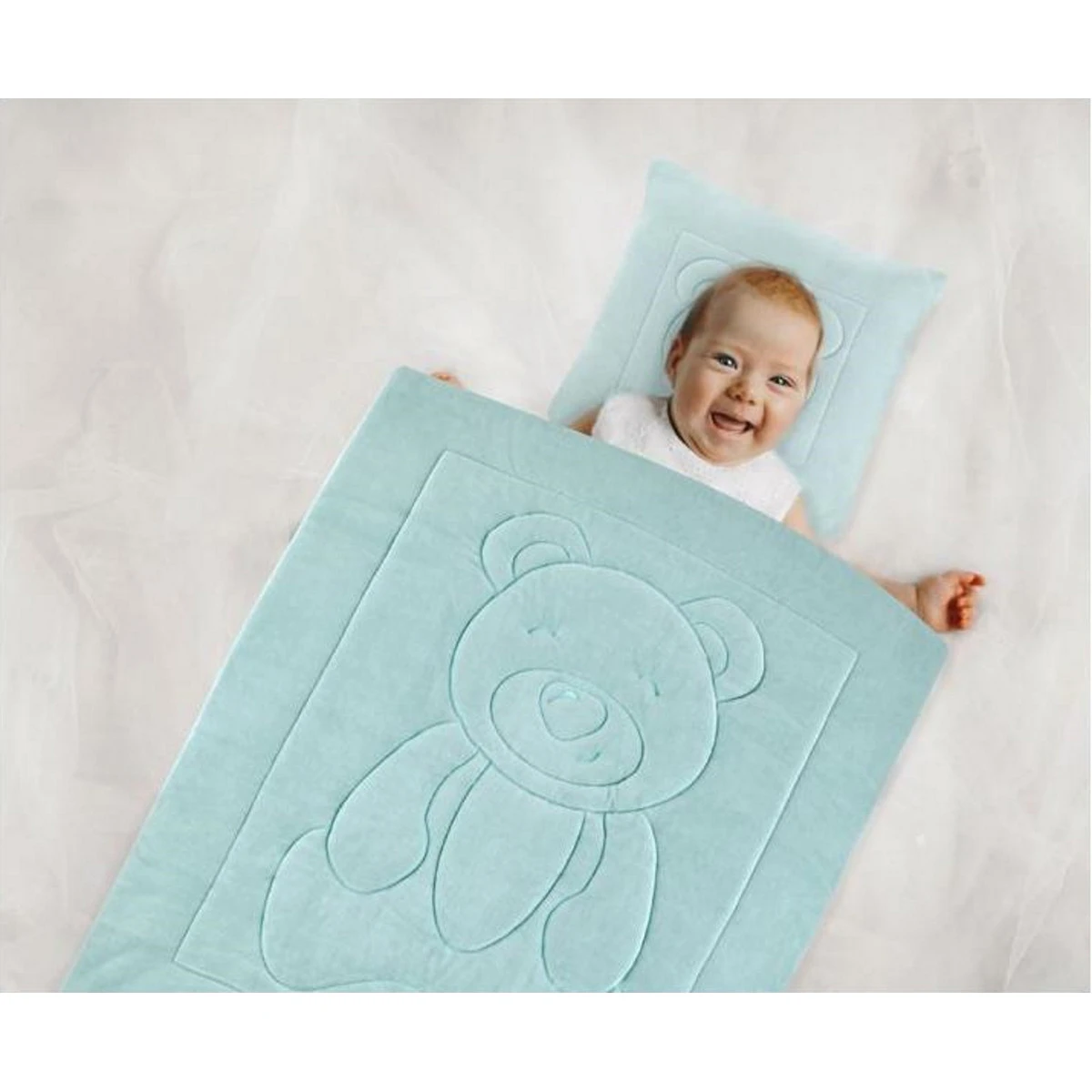 Babyjem Velvet Groen Dekentje Met Kussen 664 5 Babyjem Velvet Groen Dekentje Met Kussen 664 - Afbeelding 3