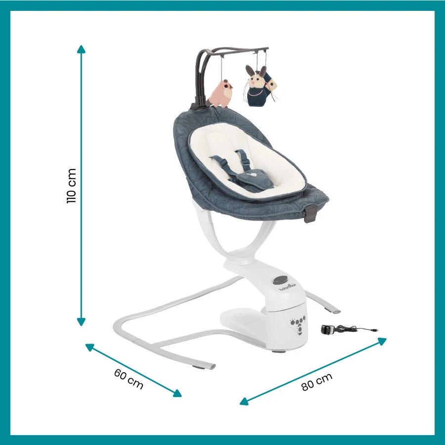 Babymoov Swoon Motion Blue Petal Babyschommel A055019 8 Babymoov Swoon Motion Blue Petal Babyschommel A055019 - Afbeelding 6