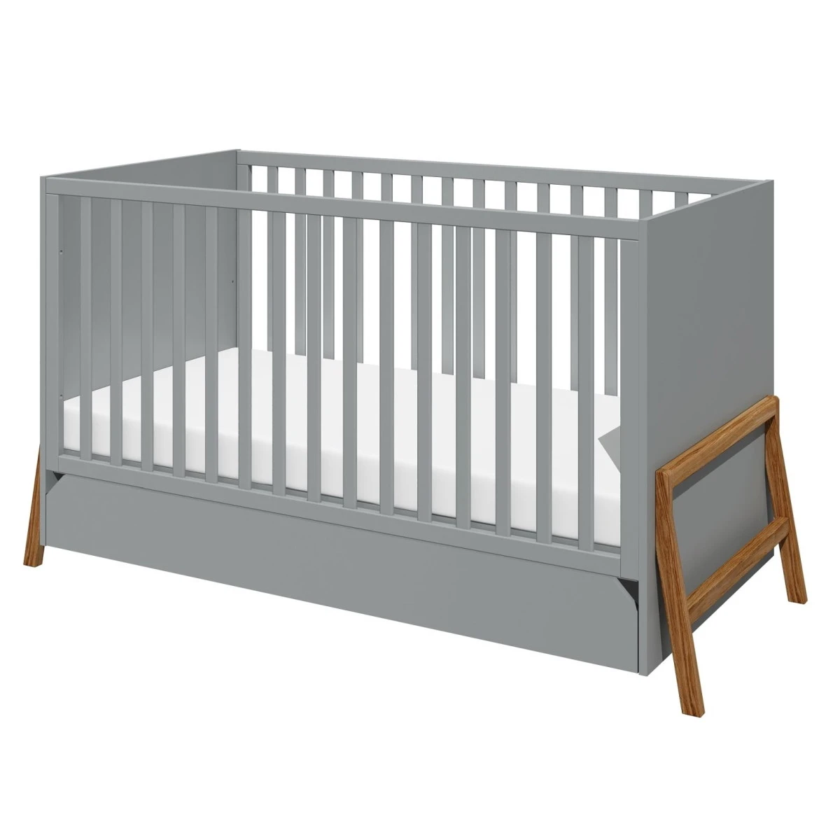 Bellamy Lotta Grey Babykamer: Ledikant/Juniorbed, Commode En 2-Deurskast - Afbeelding 2