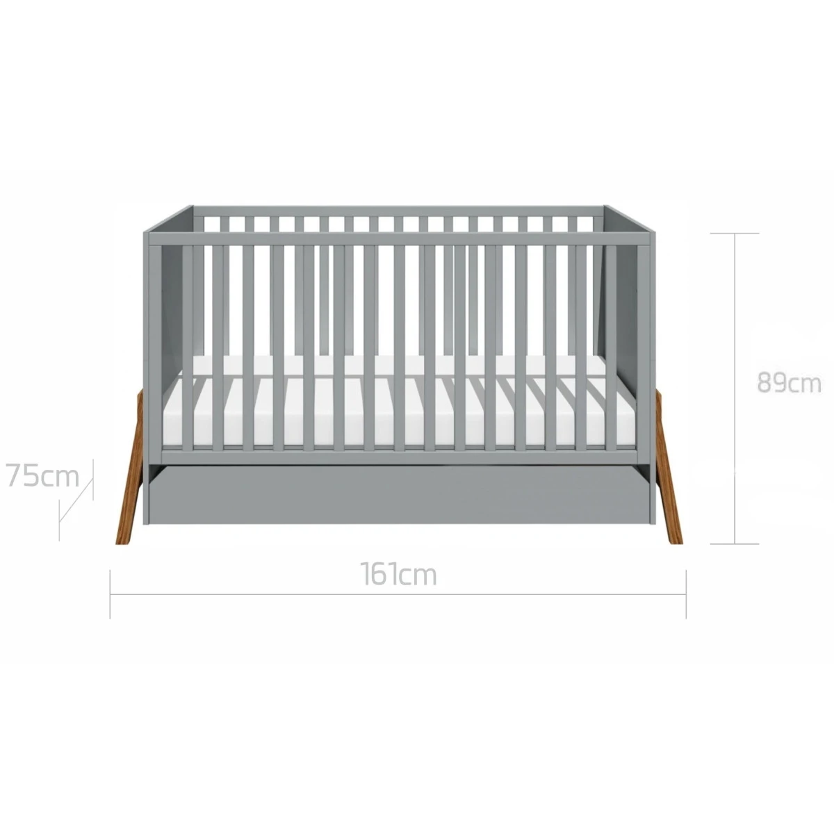 Bellamy Lotta Grey Babykamer: Ledikant/Juniorbed En Commode - Afbeelding 6