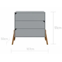 Bellamy Lotta Grey Babykamer: Ledikant/Juniorbed, Commode En 2-Deurskast -Baby Thuis Verkoop bellamy lotta grey commode loszkomo 4 2