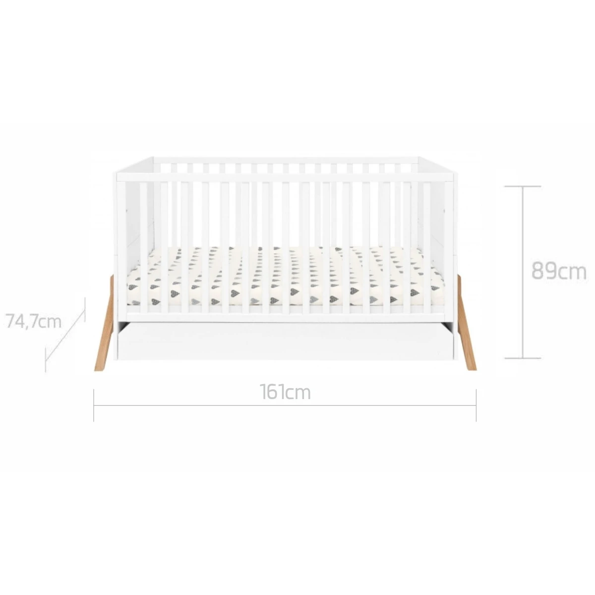 Bellamy Lotta Snow Babykamer: Ledikant/Juniorbed, Commode En 2-Deurskast - Afbeelding 7