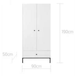 Bellamy Lumi White Babykamer: Ledikant/Juniorbed, Commode En 2-Deurskast -Baby Thuis Verkoop bellamy lumi white 2 deurskast lubisz2d 4 1