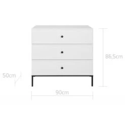 Bellamy Lumi White Babykamer: Ledikant/Juniorbed, Commode En 2-Deurskast -Baby Thuis Verkoop bellamy lumi white commode lubikomo 3 2