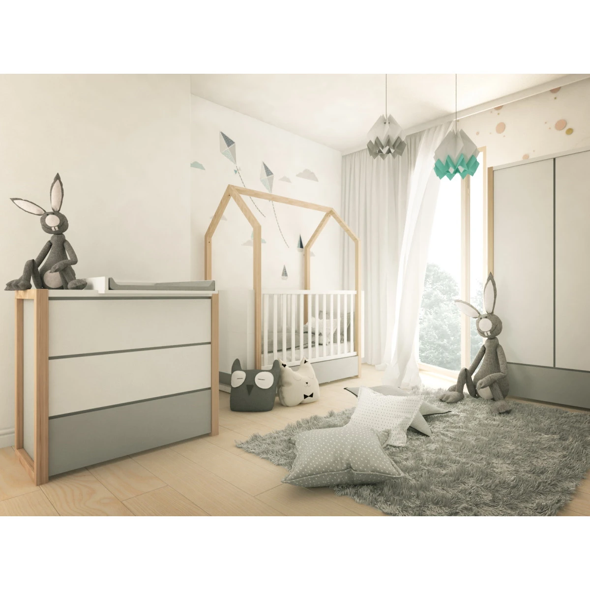 Bellamy Pinette Babykamer: Ledikant/Juniorbed, Commode En 2-Deurskast 3 Bellamy Pinette Babykamer: Ledikant/Juniorbed, Commode En 2-Deurskast