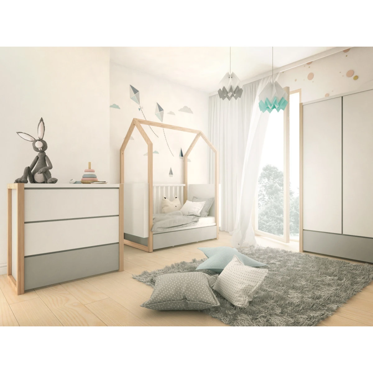Bellamy Pinette Babykamer: Ledikant/Juniorbed, Commode En 2-Deurskast 19 Bellamy Pinette Babykamer: Ledikant/Juniorbed, Commode En 2-Deurskast - Afbeelding 17