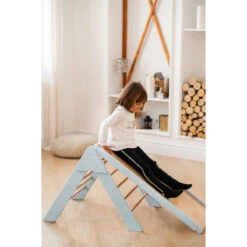 Luna Toys Blauw Houten Klimrek Met Glijbaan LU-36967 -Baby Thuis Verkoop blue 3