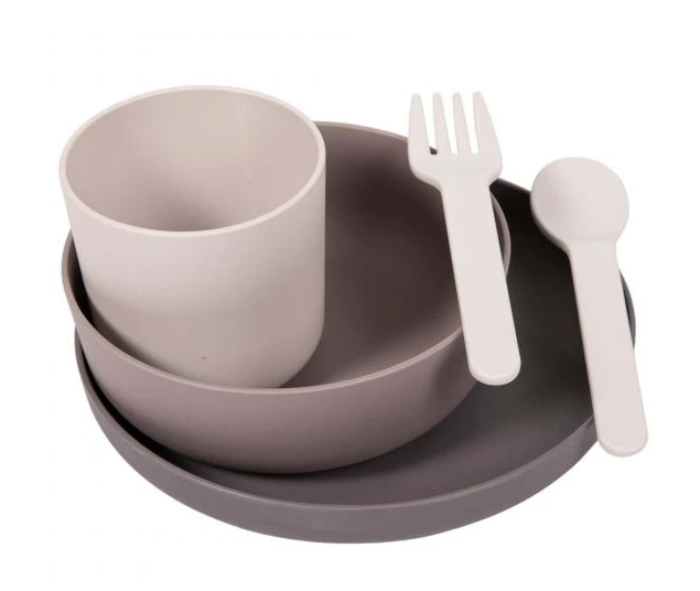 Bo Jungle B-Dinner Grijs 5-delige Biologische Dinerset B551000 3 Bo Jungle B-Dinner Grijs 5-delige Biologische Dinerset B551000