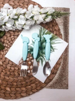 Bo Jungle B-Silicone Blauw Bestek Set B500670 -Baby Thuis Verkoop bo jungle b silicone blauw bestek set b500670 10