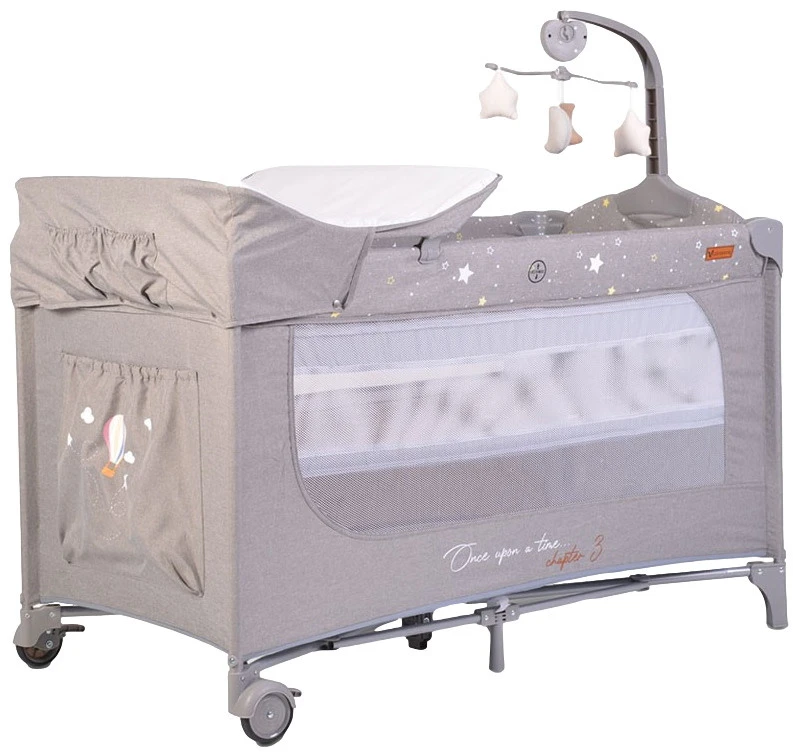 Cangaroo Once Upon A Time 3 Grey Campingbed Met Aankleedvlak 3 Cangaroo Once Upon A Time 3 Grey Campingbed Met Aankleedvlak