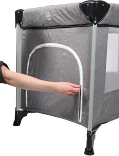 Ding Stripe Grey Melange Deluxe Campingbed DI-271804 24 Ding Stripe Grey Melange Deluxe Campingbed DI-271804 -Baby Thuis Verkoop ding campingbed deluxe grey luik01k