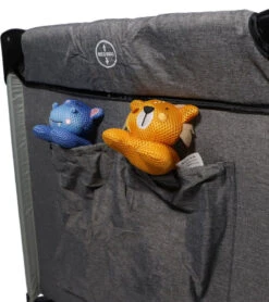 Ding Stripe Grey Melange Deluxe Campingbed DI-271804 30 Ding Stripe Grey Melange Deluxe Campingbed DI-271804 -Baby Thuis Verkoop ding campingbed deluxe grey opbergvakk