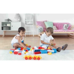 Dolu 50 Stuks Gekleurde Blokken Met Trein 5031 -Baby Thuis Verkoop dolu 50 stuks gekleurde blokken met trein 5031 3