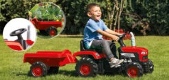 Dolu Rood Traptractor Met Aanhangwagen 8153 -Baby Thuis Verkoop dolu rood tractor met aanhangwagen 8153 3 1