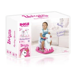 Dolu Unicorn Roze/Wit Hobbelpaard 2509 -Baby Thuis Verkoop dolu unicorn roze wit hobbelpaard 6