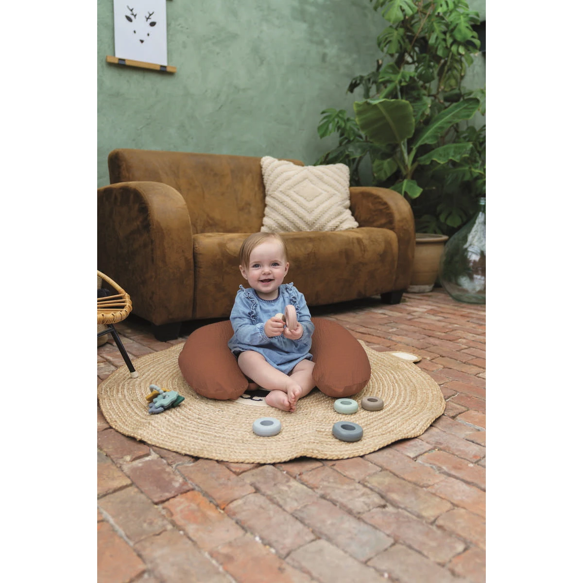 Doomoo Softy Tetra Jersey Terracotta Voedingskussen S82 6 Doomoo Softy Tetra Jersey Terracotta Voedingskussen S82 - Afbeelding 4