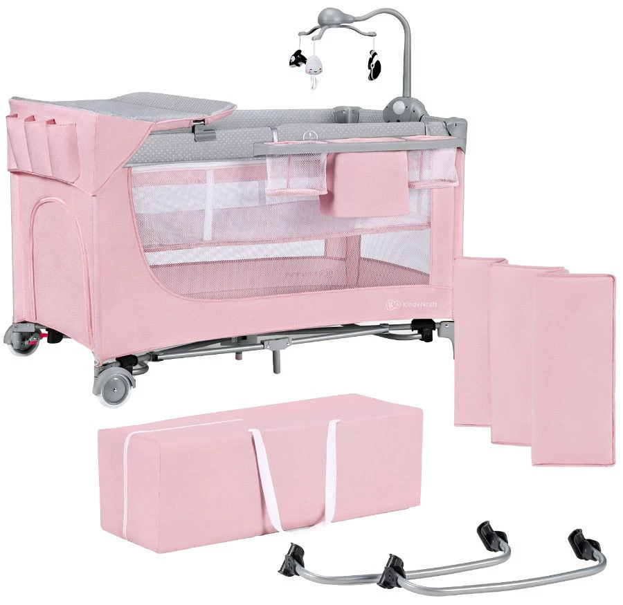 Kinderkraft Leody Pink Campingbed Met Accessoires KCLEOD00PNK00AC 3 Kinderkraft Leody Pink Campingbed Met Accessoires KCLEOD00PNK00AC