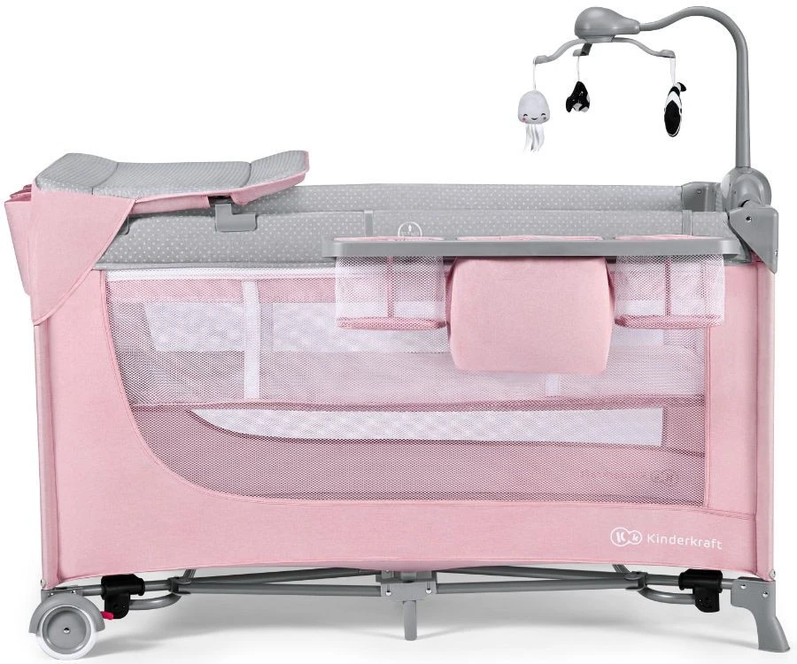 Kinderkraft Leody Pink Campingbed Met Accessoires KCLEOD00PNK00AC 4 Kinderkraft Leody Pink Campingbed Met Accessoires KCLEOD00PNK00AC - Afbeelding 2