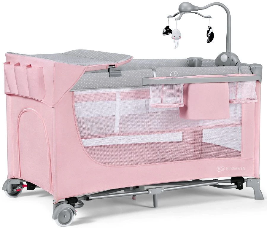Kinderkraft Leody Pink Campingbed Met Accessoires KCLEOD00PNK00AC 5 Kinderkraft Leody Pink Campingbed Met Accessoires KCLEOD00PNK00AC - Afbeelding 3