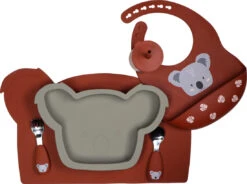 Tryco Koala Olive Gray Siliconen Bord TR-392817 -Baby Thuis Verkoop koala dark rust silicone collection 03 3