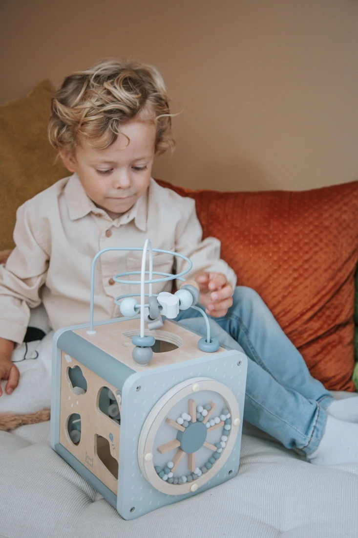 Label Label Blauw Houten Activiteitenkubus LLWT-34307 7 Label Label Blauw Houten Activiteitenkubus LLWT-34307 - Afbeelding 5