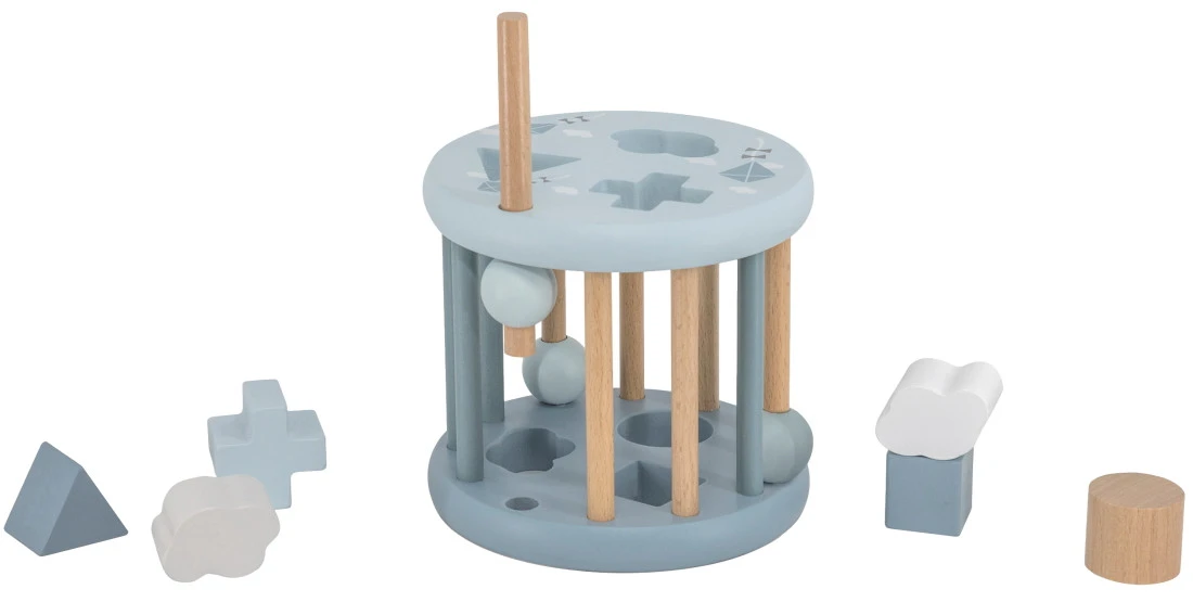 Label Label Blauw Houten Rollende Vormenstoof LLWT-34338 3 Label Label Blauw Houten Rollende Vormenstoof LLWT-34338