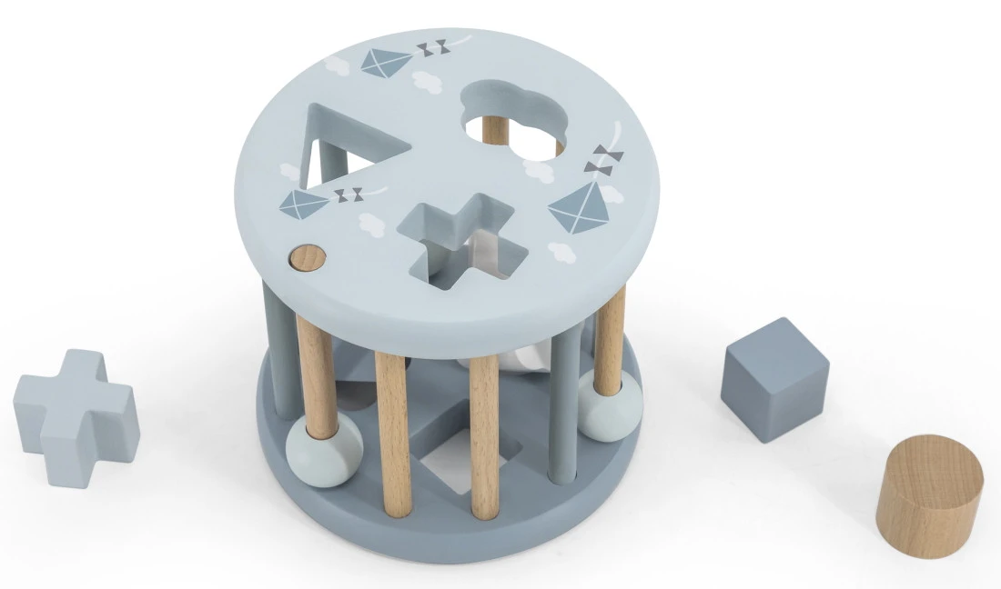 Label Label Blauw Houten Rollende Vormenstoof LLWT-34338 4 Label Label Blauw Houten Rollende Vormenstoof LLWT-34338 - Afbeelding 2