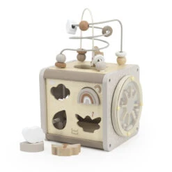 Label Label Nougat Houten Activiteitenkubus LLWT-37131 -Baby Thuis Verkoop label label nougat houten activiteitenkubus 4 1 1