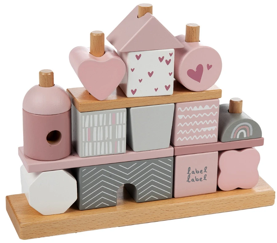 Label Label Roze Houten Blokken LLWT-25088 3 Label Label Roze Houten Blokken LLWT-25088