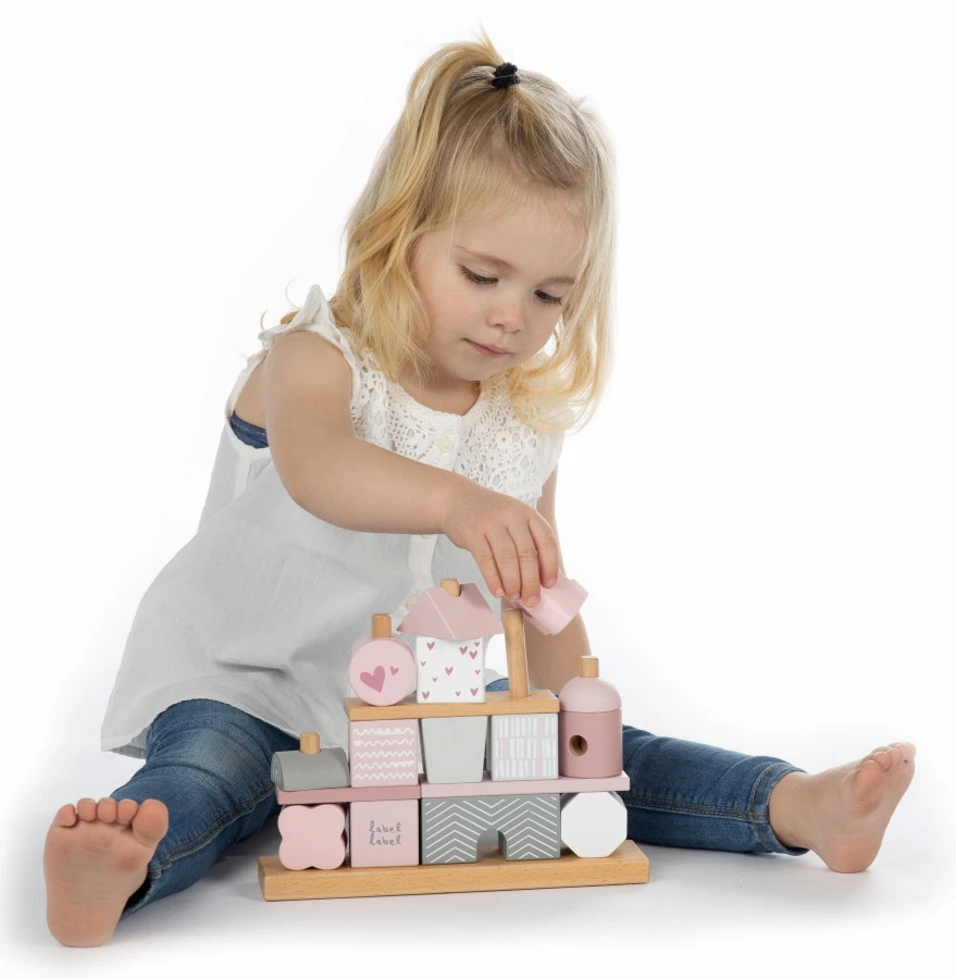 Label Label Roze Houten Blokken LLWT-25088 4 Label Label Roze Houten Blokken LLWT-25088 - Afbeelding 2