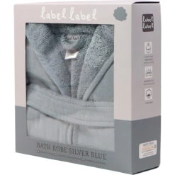 Label Label Silver Blue Badstof/Hydrofiel Badjas LLTT-934673 -Baby Thuis Verkoop lltt 934673 bath robe silver blue 07