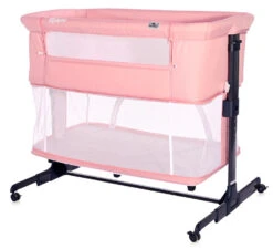 Lorelli Milano Pink 2-in-1 Wieg Aan Bed 1008044-0001 -Baby Thuis Verkoop lorelli milano pink 2 in 1 wieg aan bed 1008044 0001 3