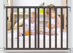 Noma Zwart Houten Uitschuifbaar Traphek/Veiligheidshek 93743 12 Noma Zwart Houten Uitschuifbaar Traphek/Veiligheidshek 93743 -Baby Thuis Verkoop main grey wooden gate 4 1