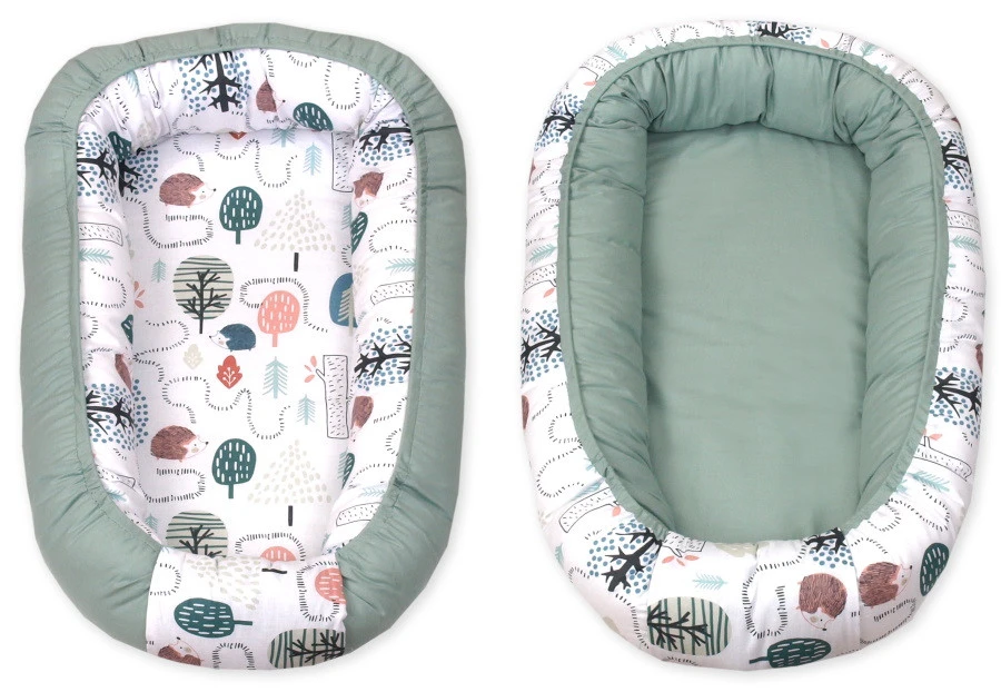 MamaLoes Amy Animal Forest Green Omkeerbaar Babynest 81899 3 MamaLoes Amy Animal Forest Green Omkeerbaar Babynest 81899