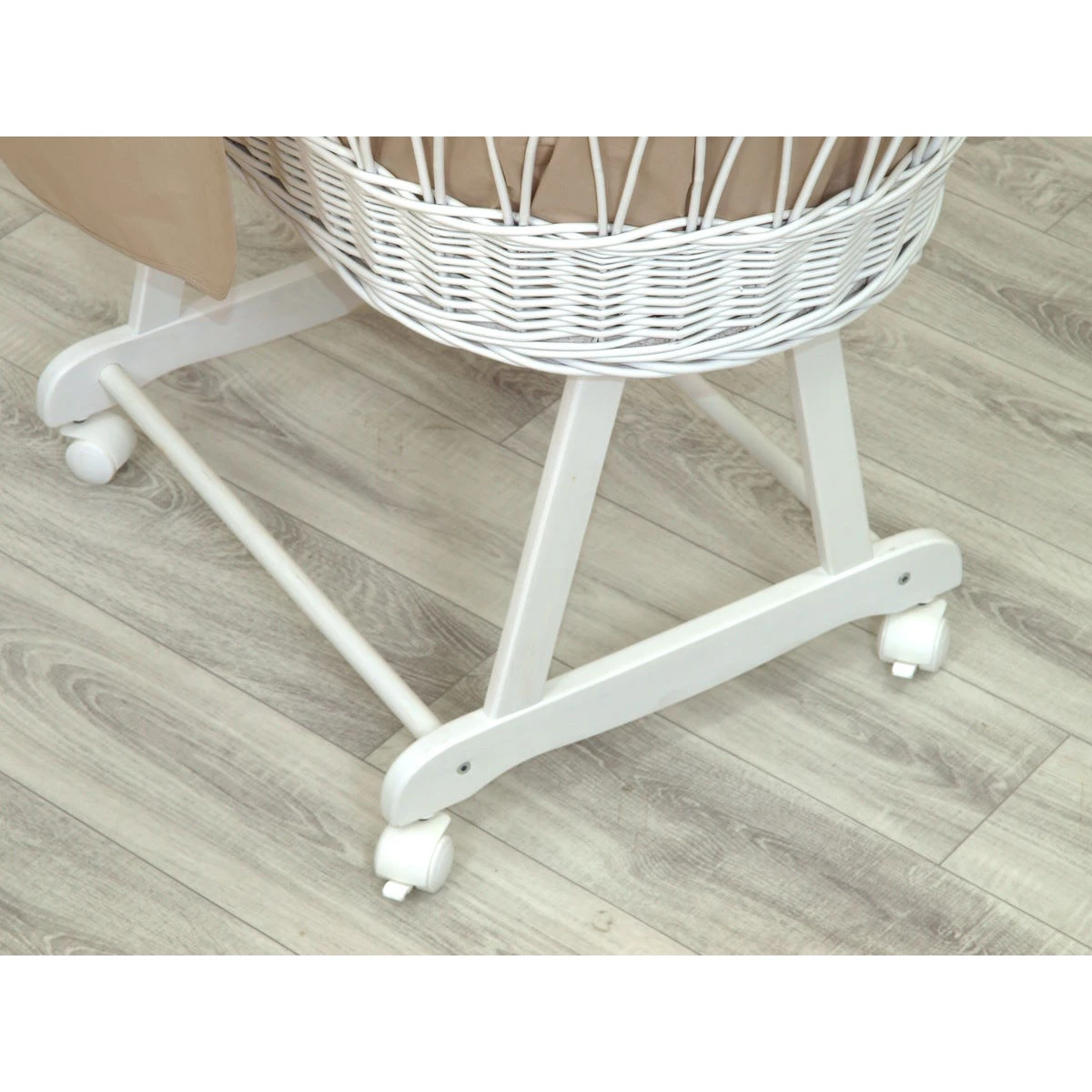 MamaLoes Pure Beige Deluxe Wit Baby Wiegje 84482 6 MamaLoes Pure Beige Deluxe Wit Baby Wiegje 84482 - Afbeelding 4